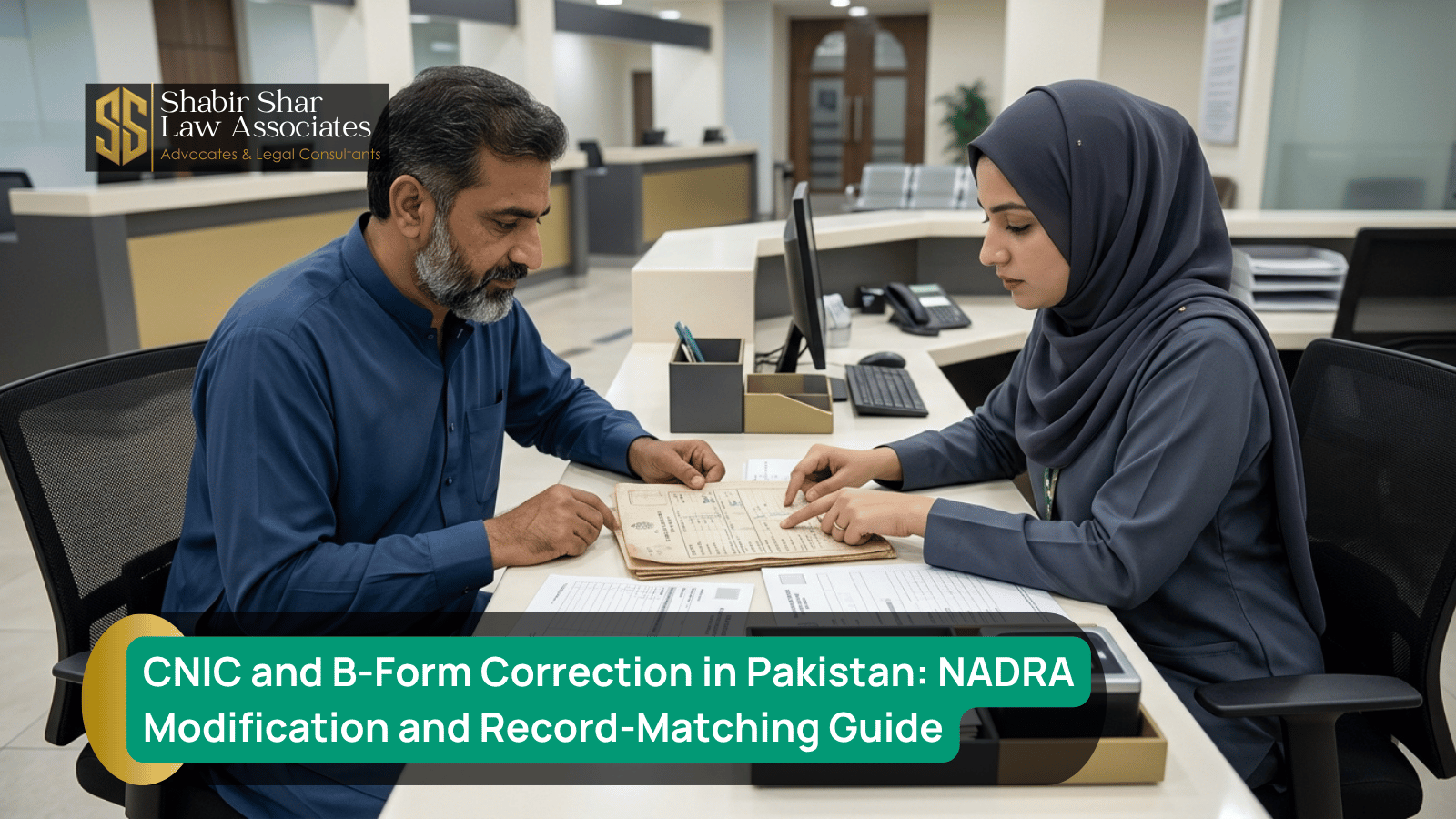 CNIC and B-Form record correction and identity verification concept in Pakistan