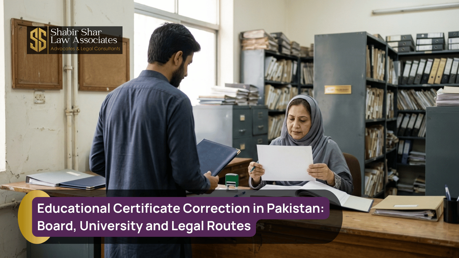 Educational certificate and academic record correction concept in Pakistan