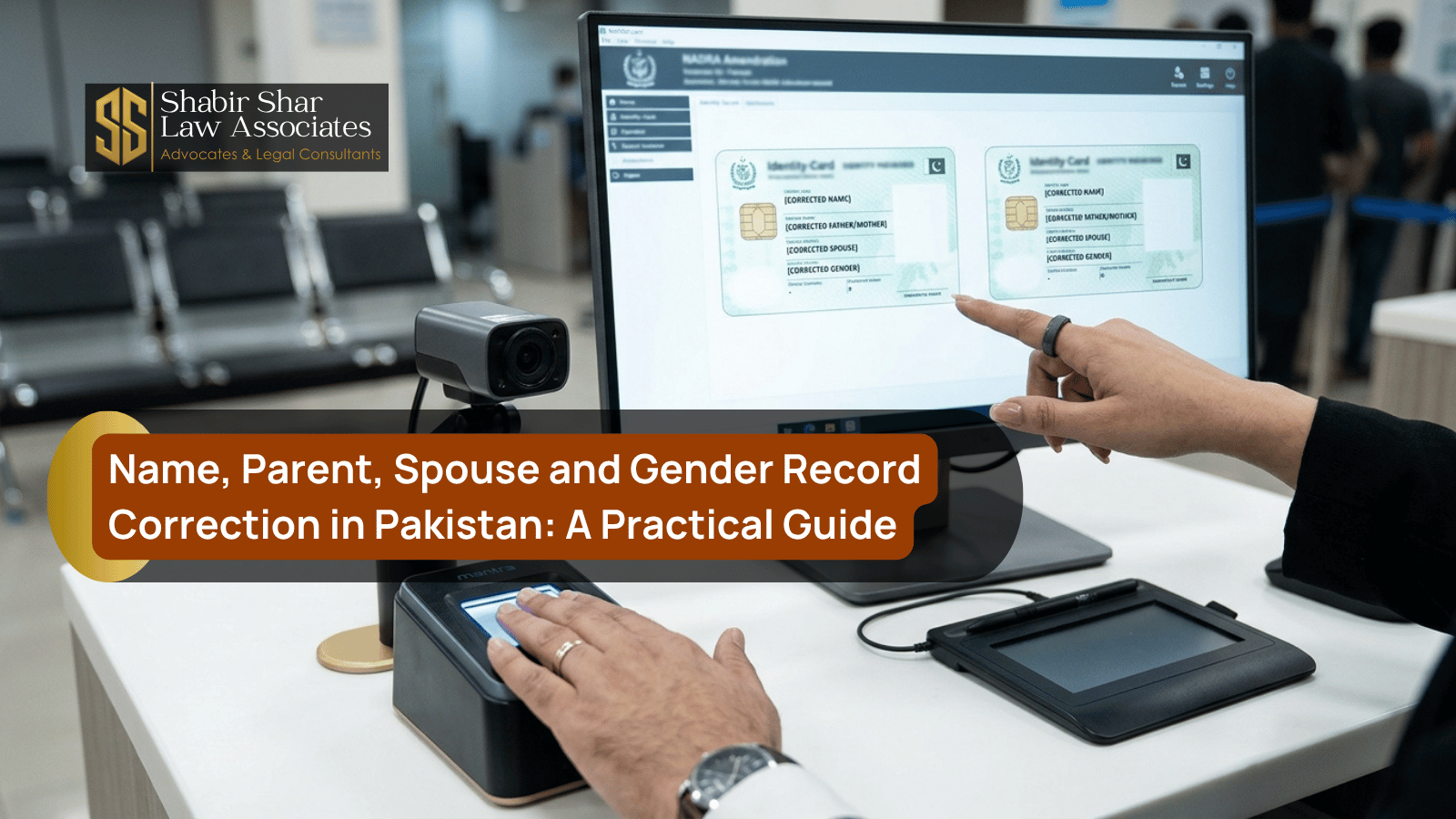 Name parent spouse and gender record correction concept for NADRA records in Pakistan