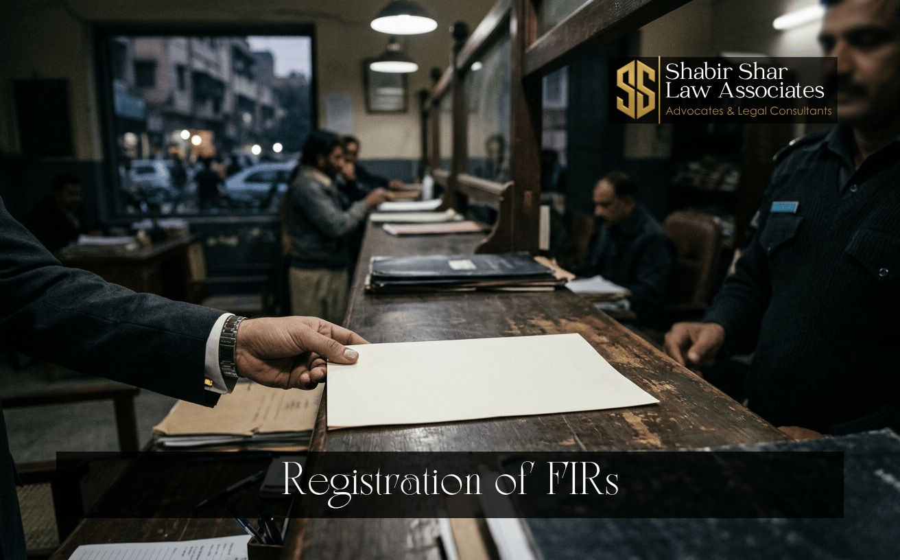 Complaint document at an administrative counter representing FIR registration legal assistance