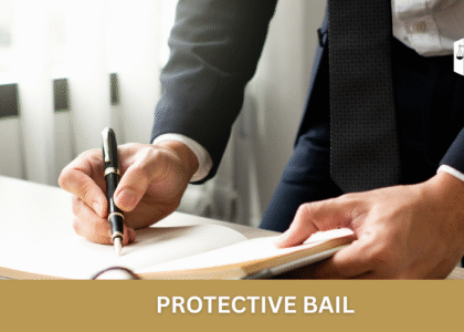 Lawyer assisting client in filing protective bail application in Pakistan court