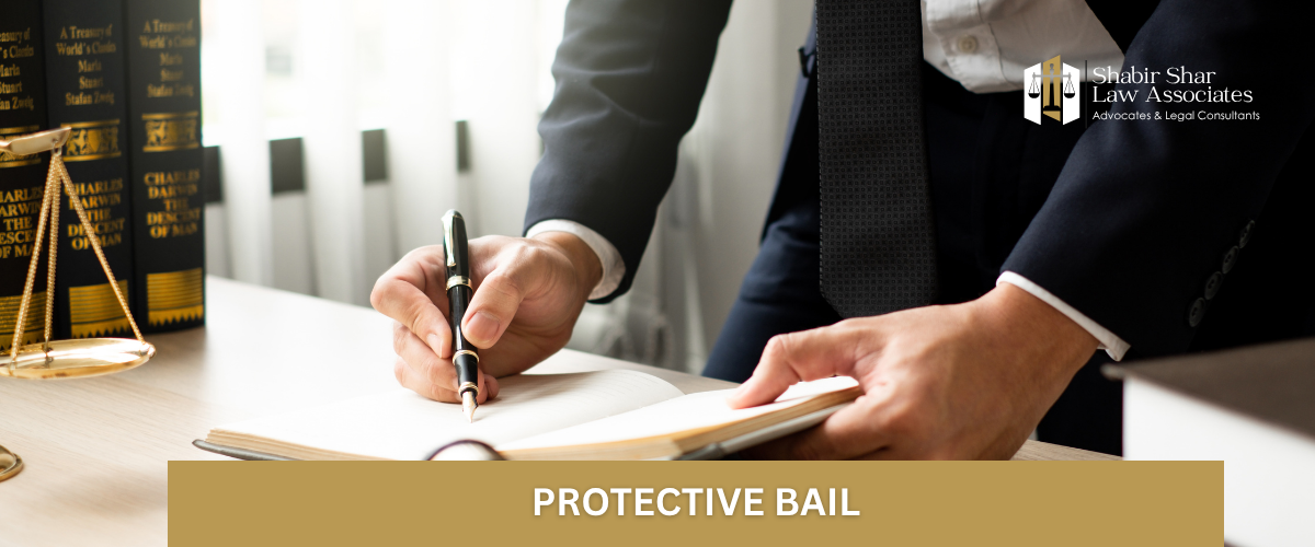 Lawyer assisting client in filing protective bail application in Pakistan court